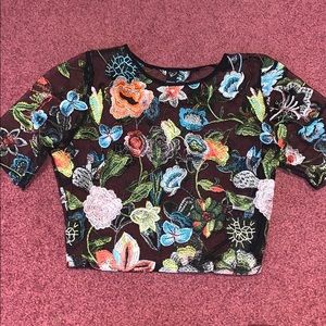 Sheer embroidered top
